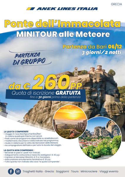 PONTE DELL'IMMACOLATA ALLE METEORE ANEK LINES
