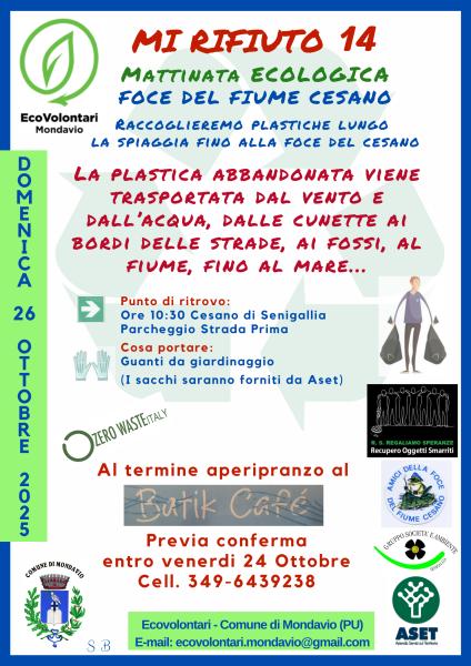 MI RIFIUTO 14 Passeggiata raccolta plastica spiaggia Foce Fiume Cesano