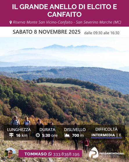 Il grande anello di Elcito e Canfaito