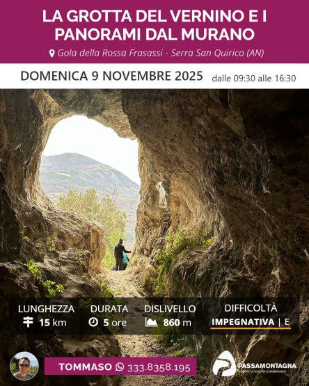 La grotta del Vernino e i panorami dal Murano